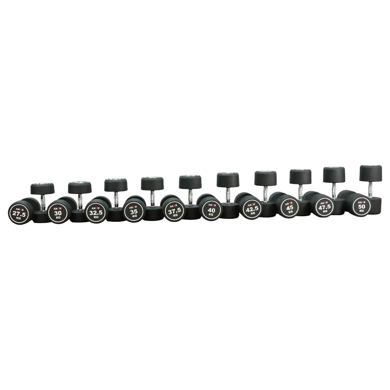 Axox Fitness Round Dumbbell Set with Rack | 27.5Kg - 50Kg