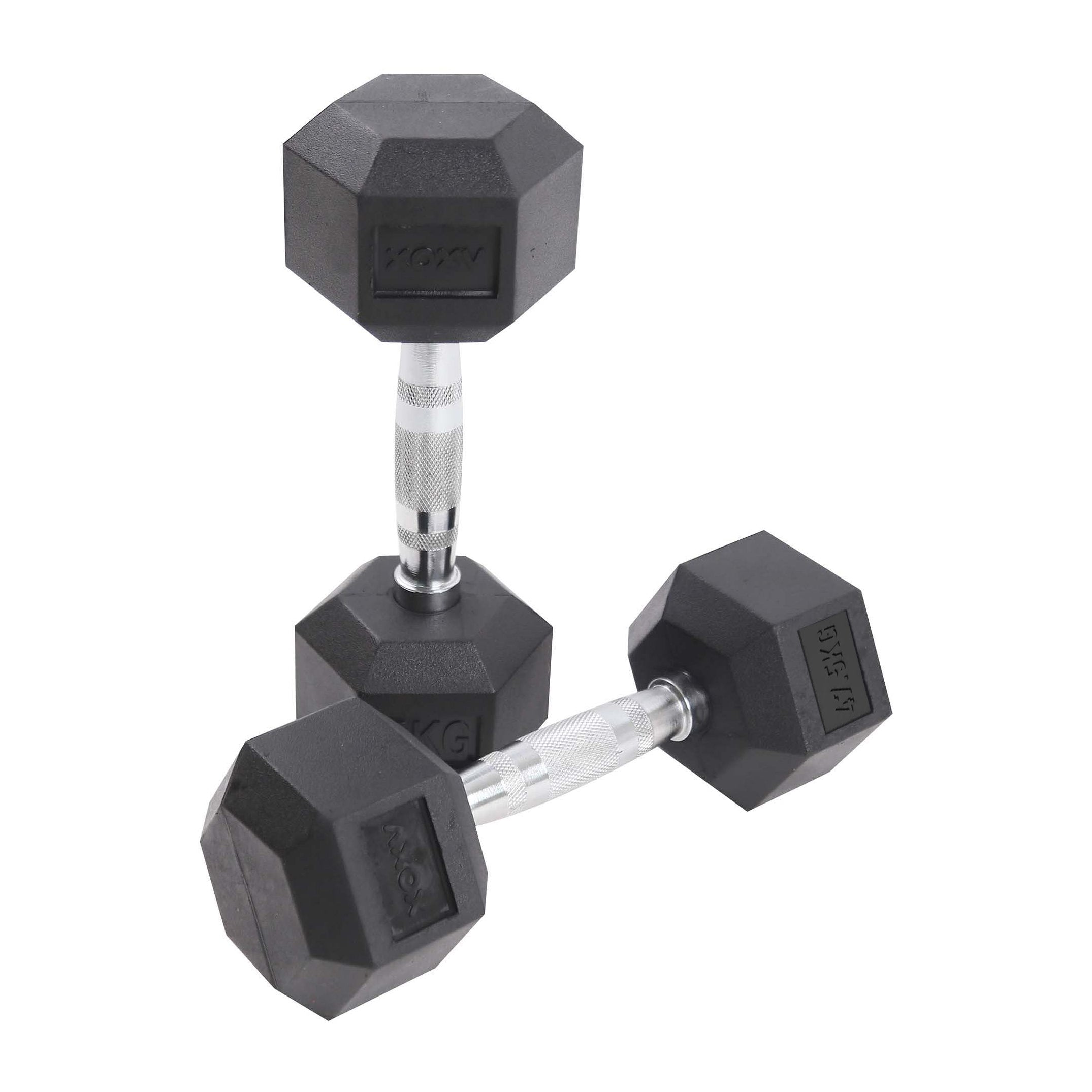 Axox Fitness Rubber Coated Hex Dumbbell Full Set | 2.5Kg - 50Kg