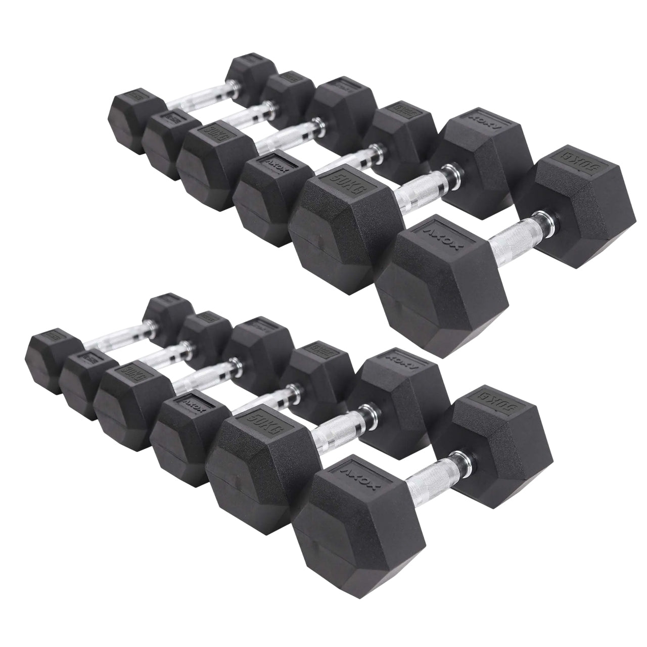 Axox Fitness Rubber Coated Hex Dumbbell Bundle -Pair | 2.5Kg - 25 Kg