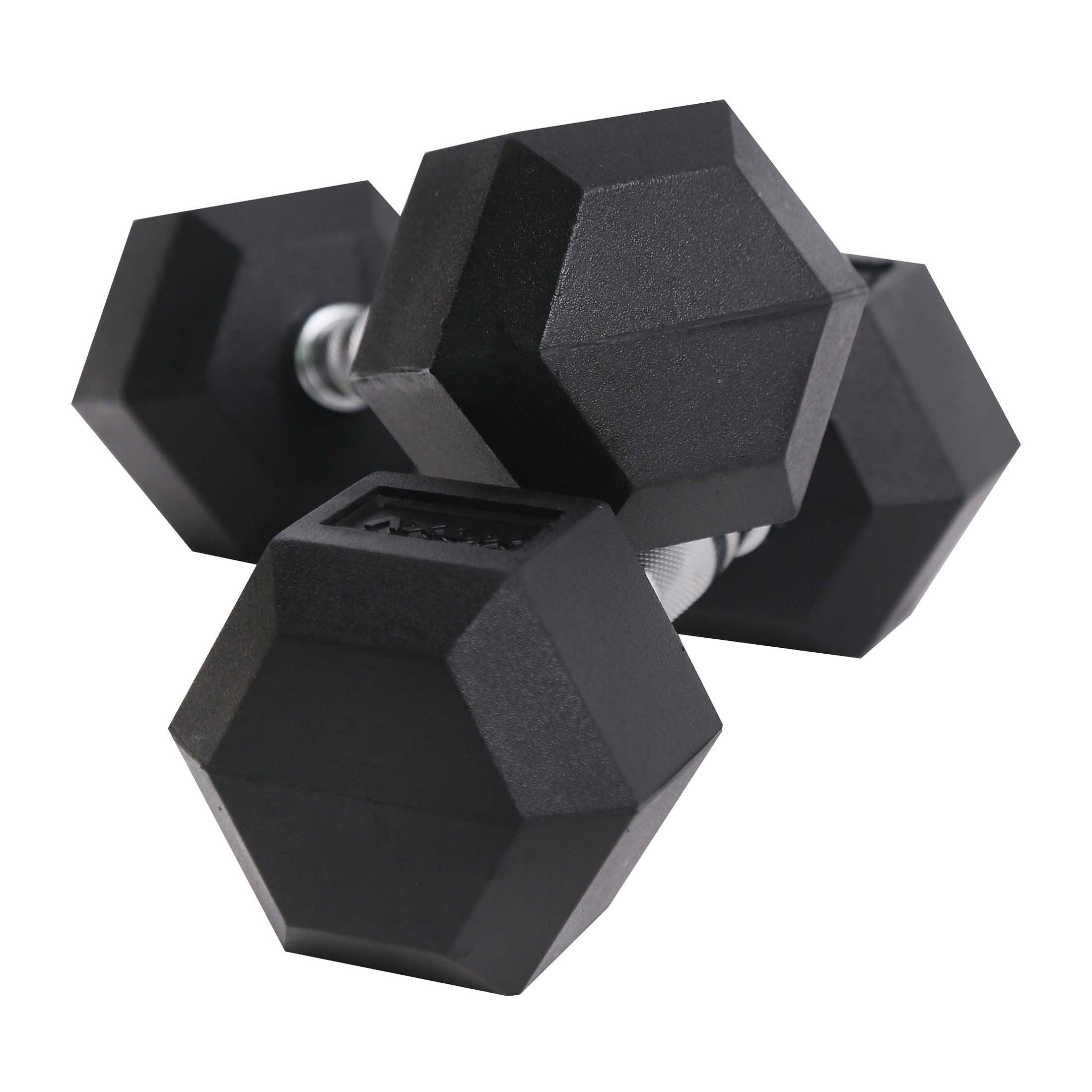Axox Fitness Rubber Coated Hex Dumbbell Set with Rack | 27.5Kg-50Kg