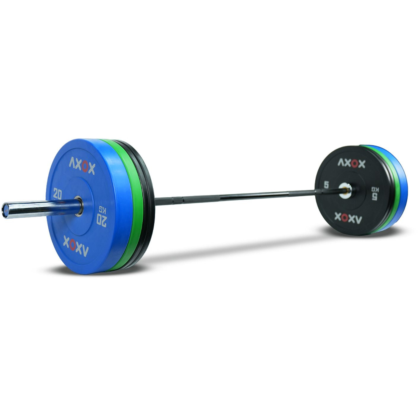 Axox Fitness Color Bumper Plates with Barbell Set | 100 Kg