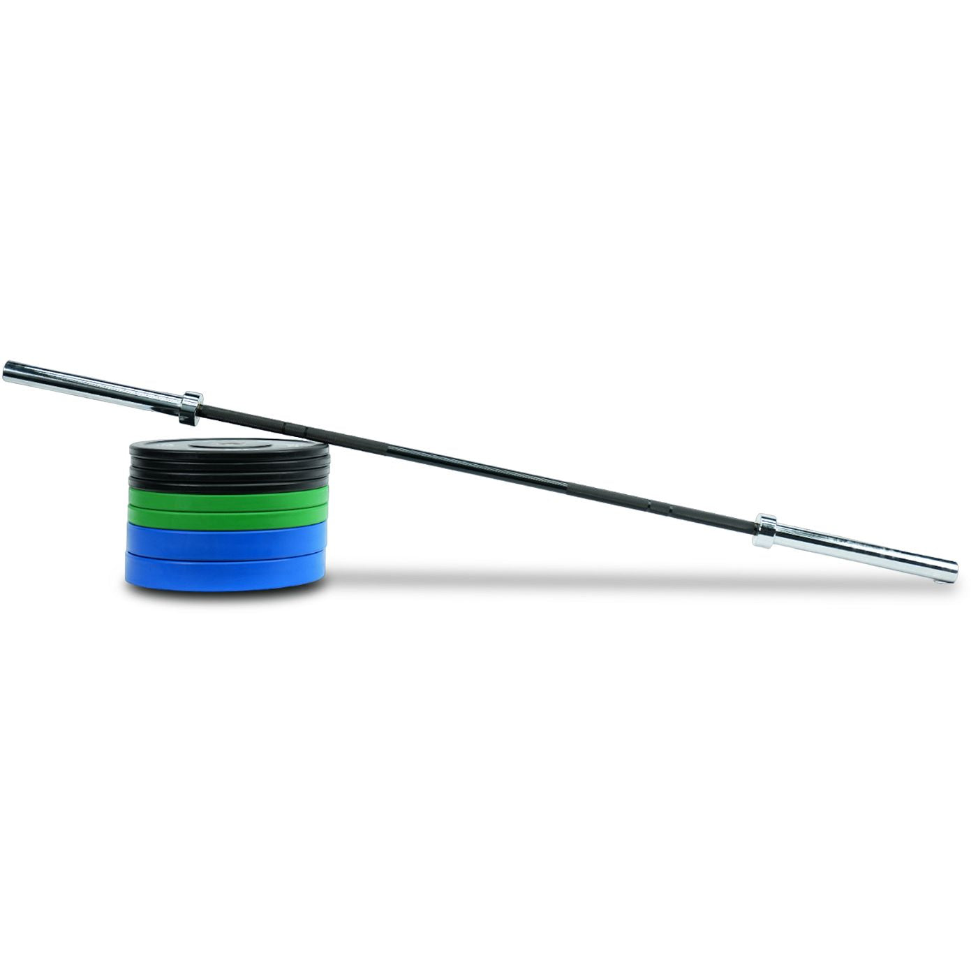 Axox Fitness Color Bumper Plates with Barbell Set | 100 Kg