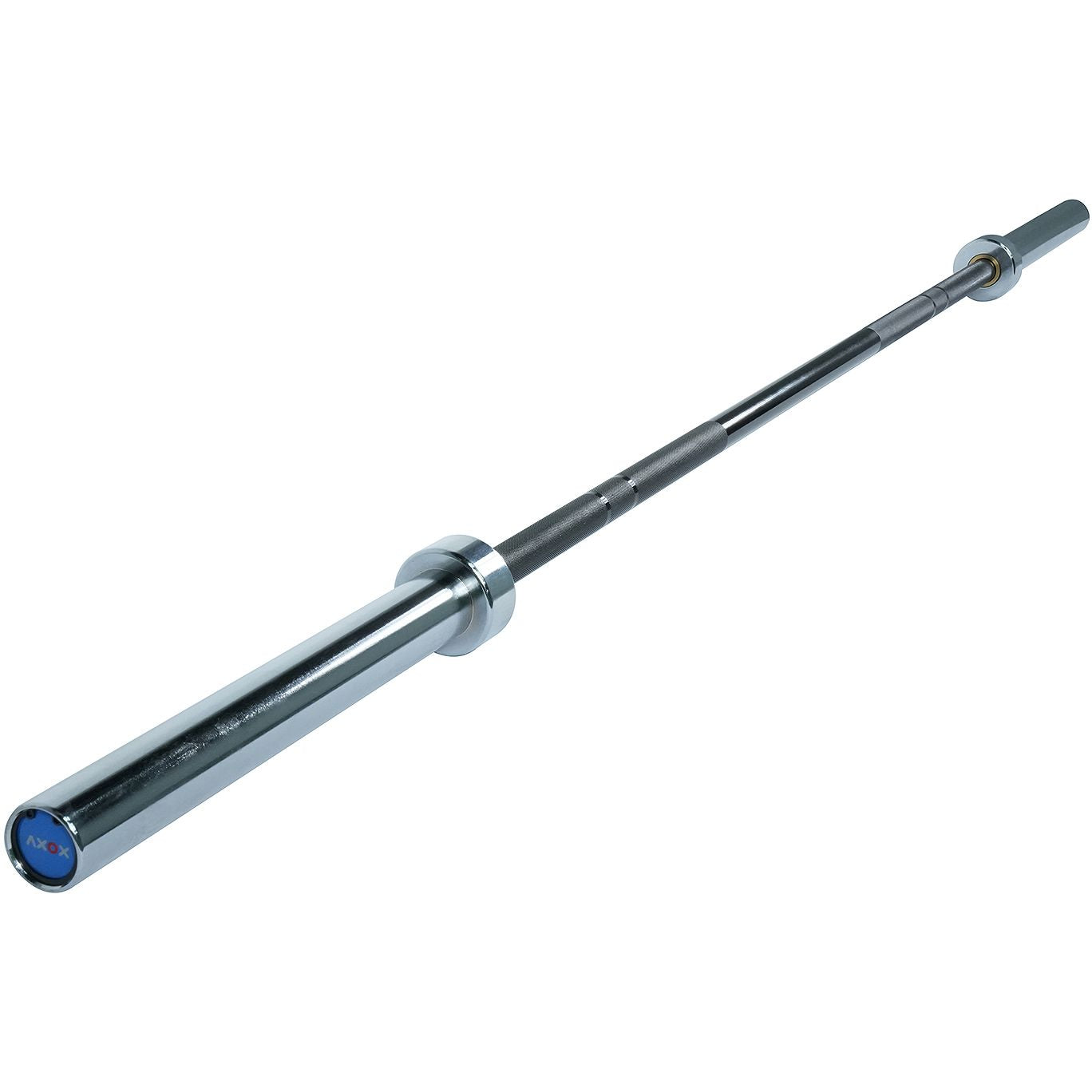 Axox Fitness Olympic Bar Black Grip With Silver Sleeves| 220cm