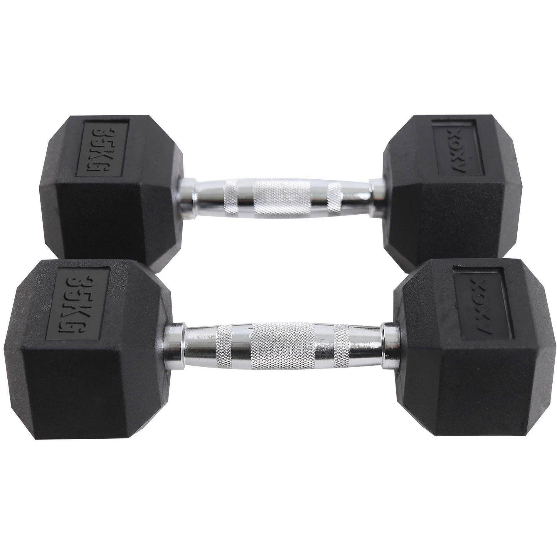 Axox Fitness Rubber Coated Hex Dumbbell -Pair | 27.5 Kg - 50 Kg