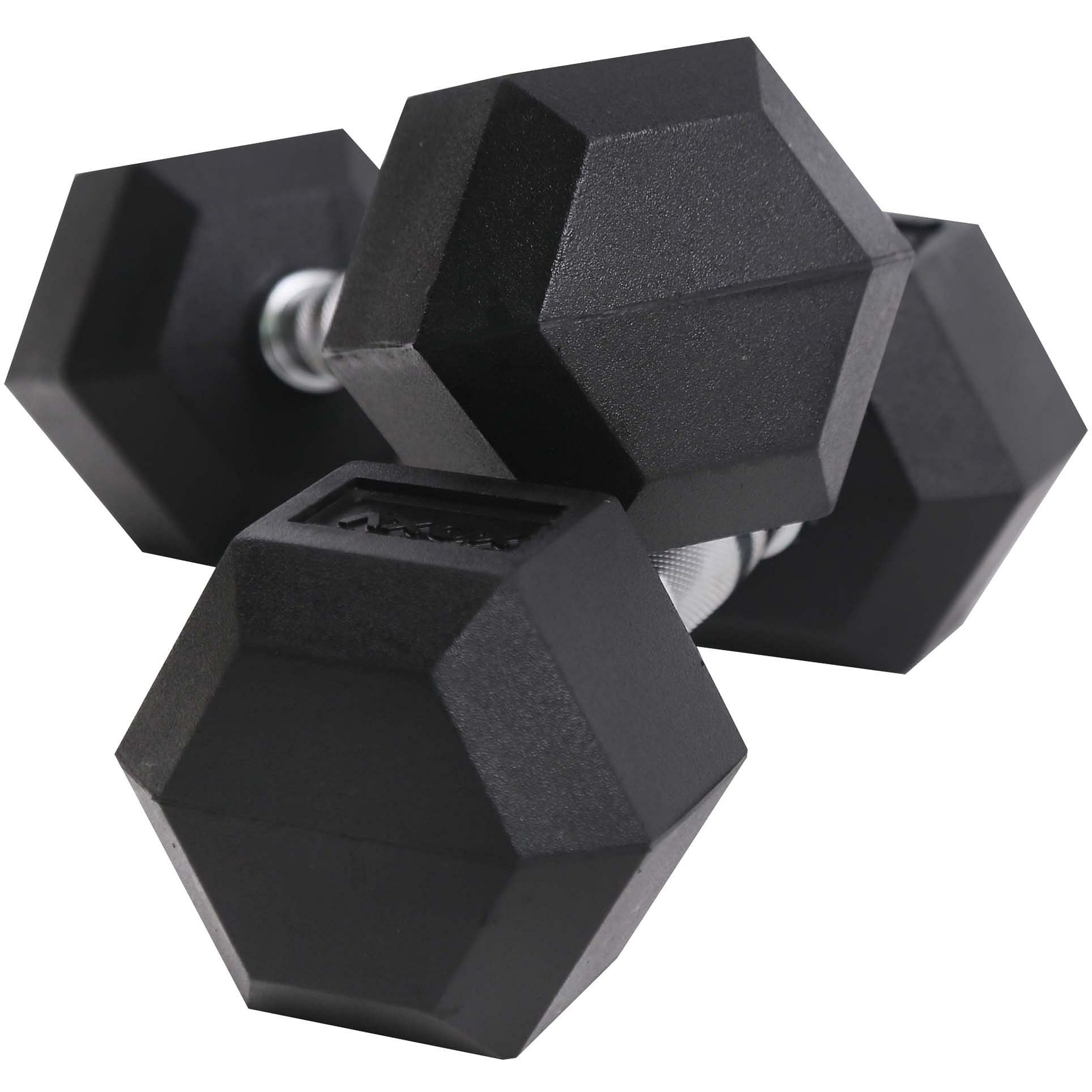 Axox Fitness Rubber Coated Hex Dumbbell -Pair | 27.5 Kg - 50 Kg