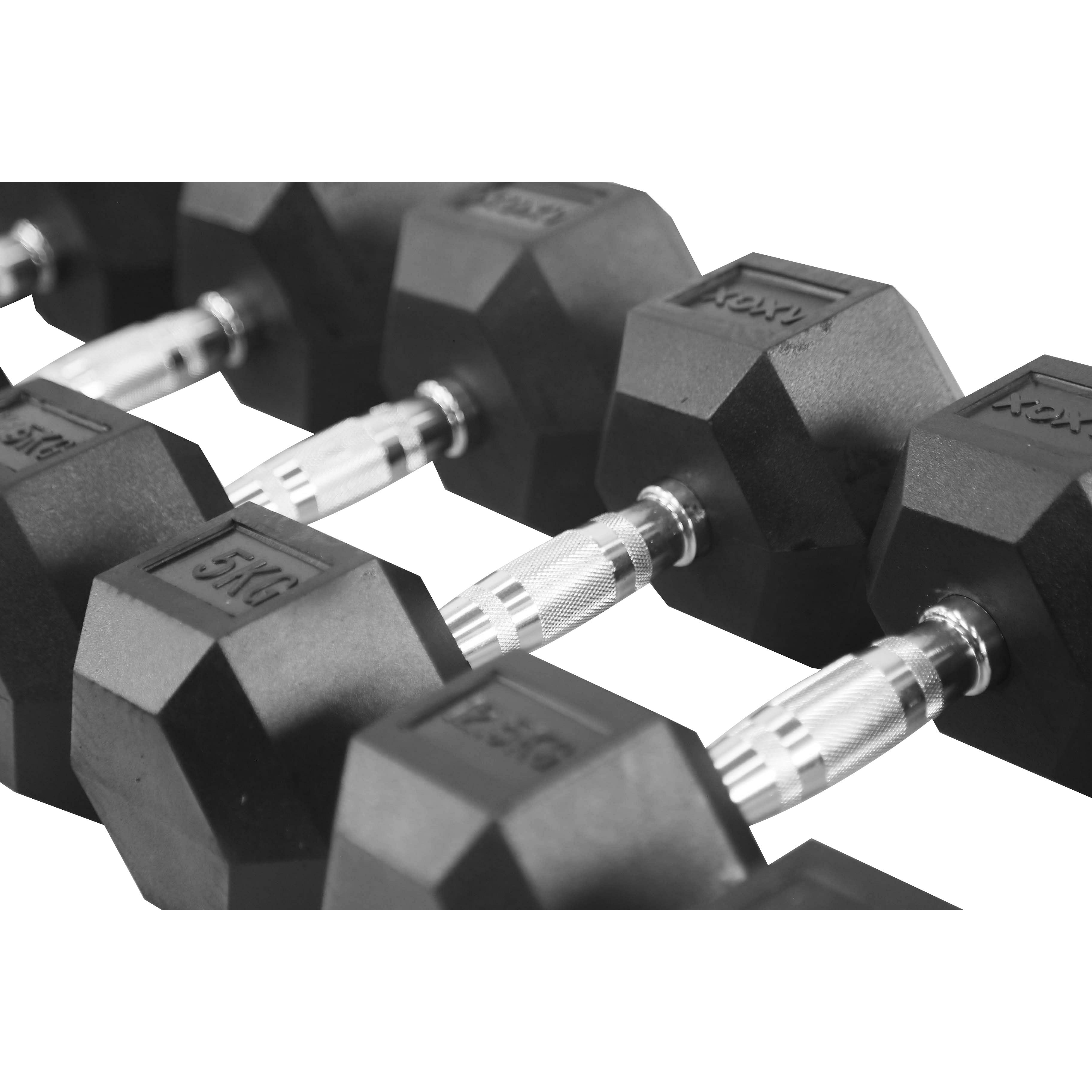 Axox Fitness Rubber Coated Hex Dumbbell Bundle -Pair | 2.5Kg - 25 Kg