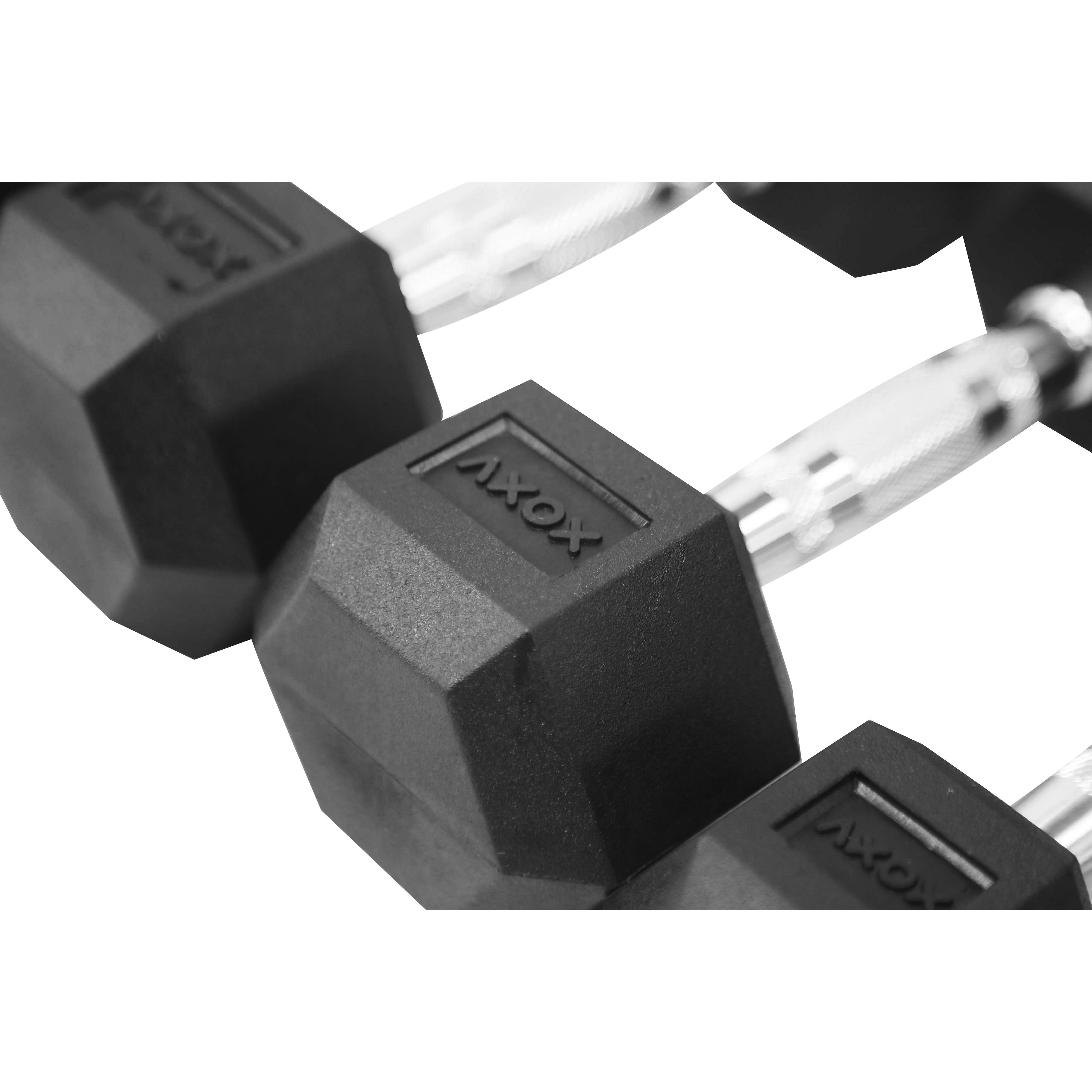 Axox Fitness Rubber Coated Hex Dumbbell Bundle -Pair | 2.5Kg - 25 Kg
