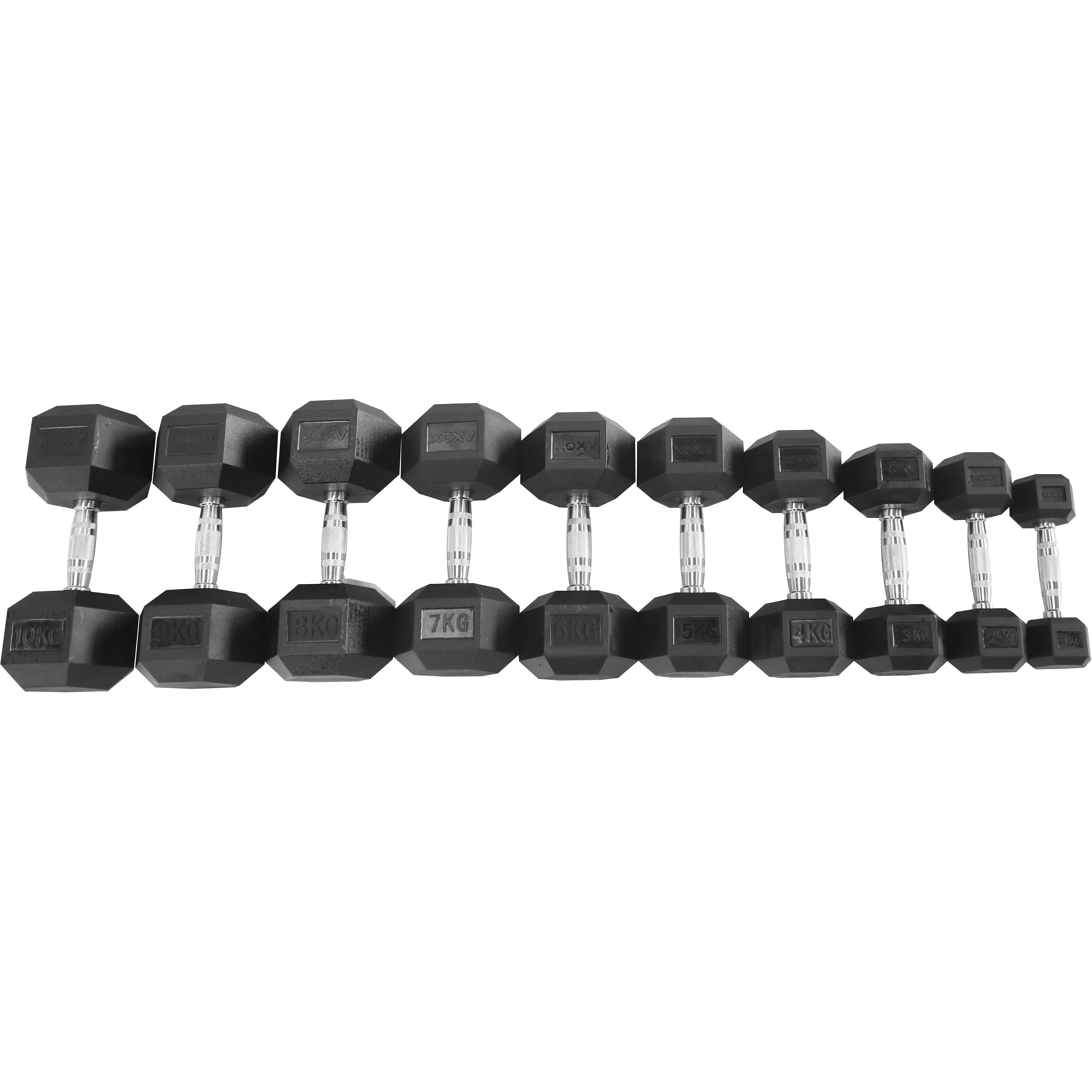Axox Fitness Rubber Coated Hex Dumbbell Bundle -Pair | 2.5Kg - 25 Kg