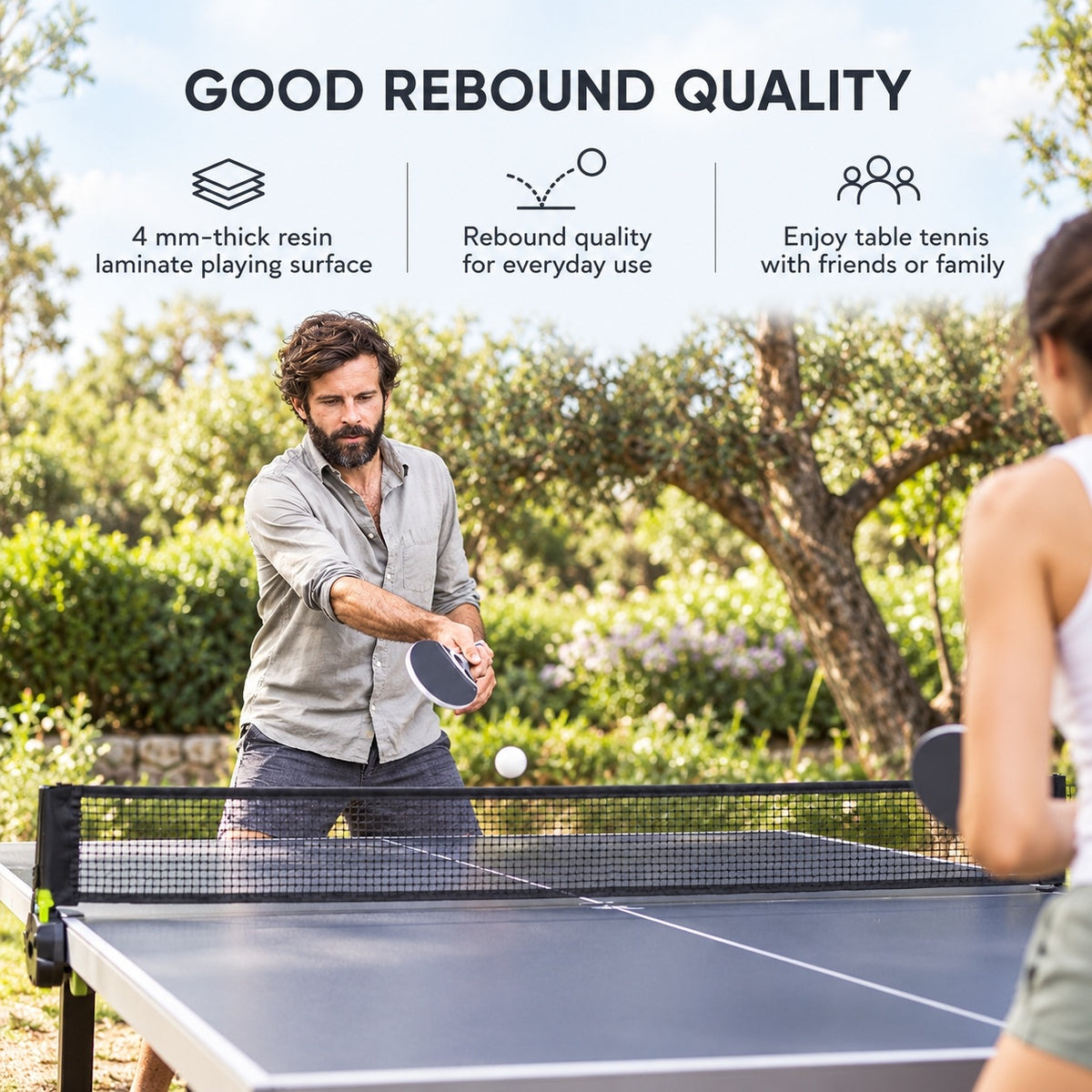 Cornilleau Challenger 4mm Outdoor Table Tennis Table - Grey — view 3