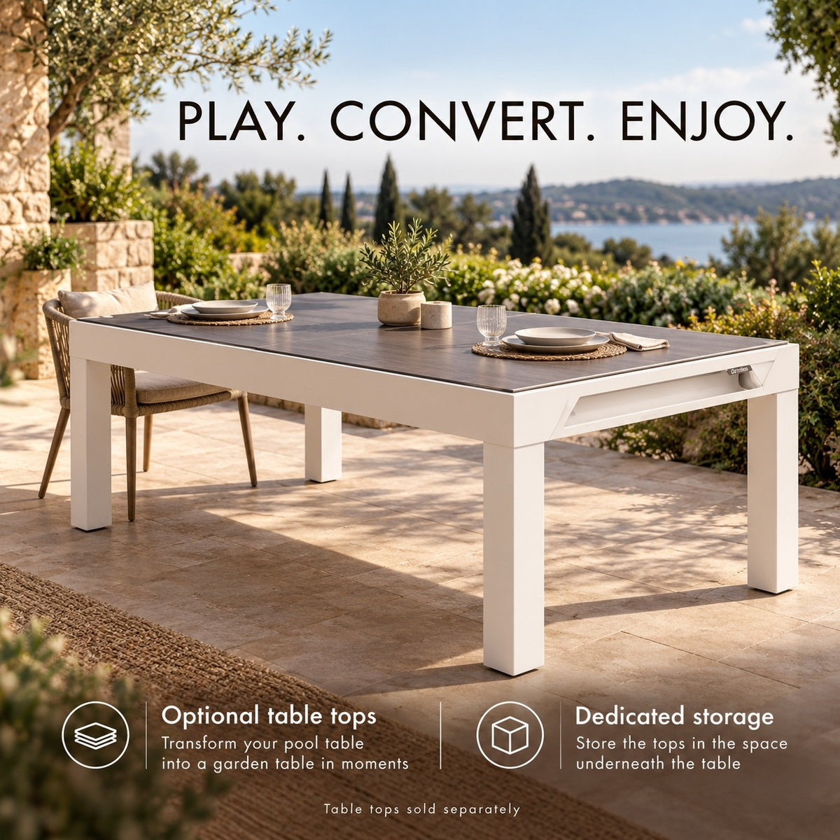 Cornilleau Classic Indoor & Outdoor Billiard Table - White | 19 mm Mineral Slate | 7 FT — view 3