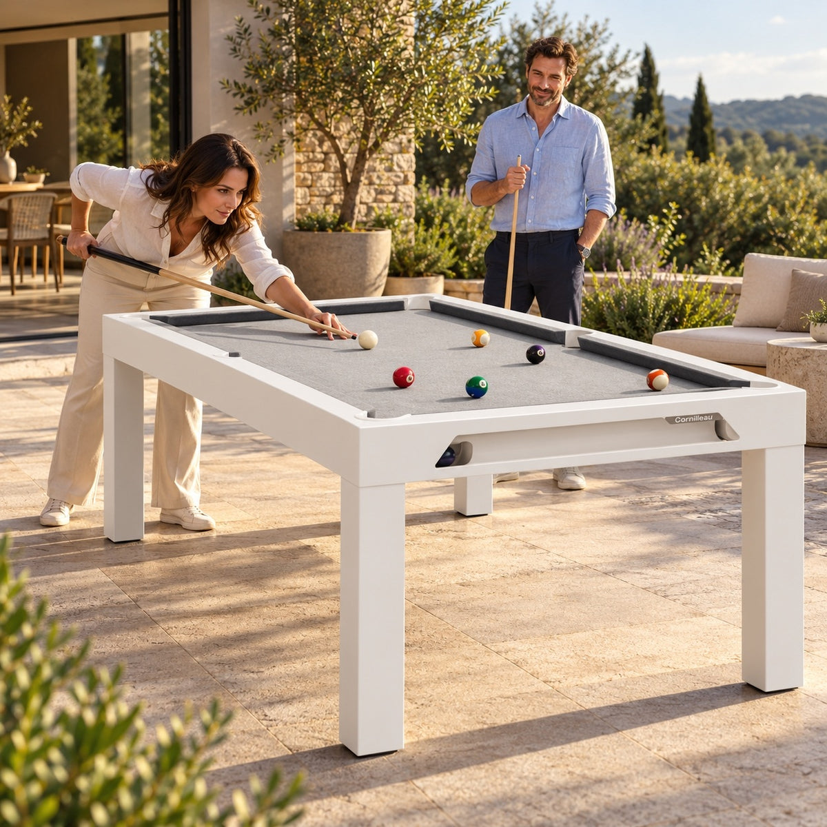 Cornilleau Classic Indoor & Outdoor Billiard Table - White | 19 mm Mineral Slate | 7 FT — view 5