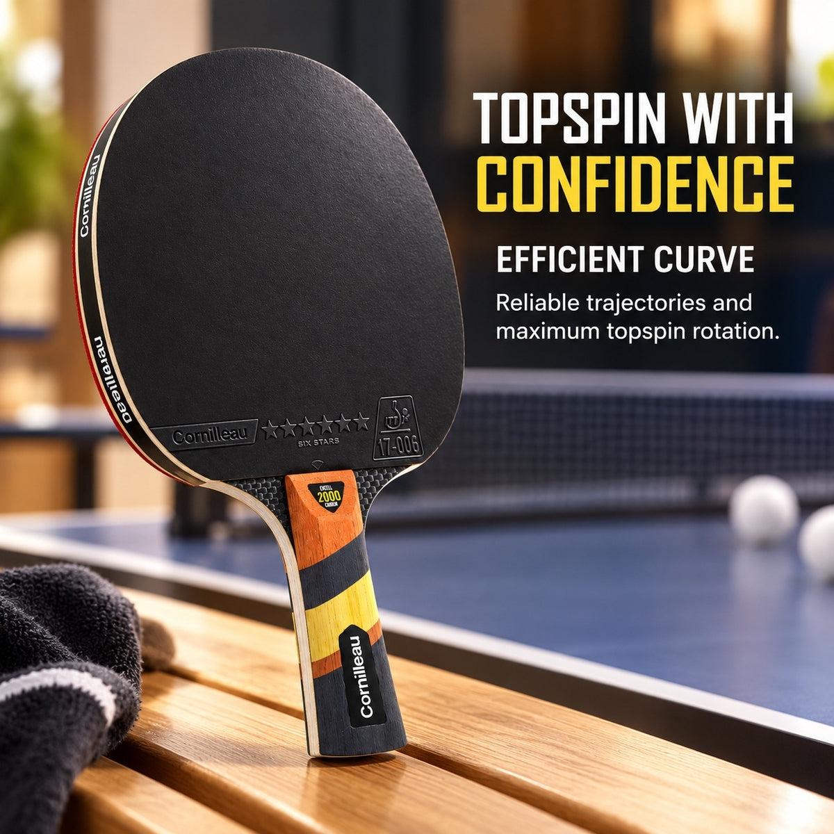 Cornilleau Excell 2000 Carbon Indoor Table Tennis Racket - ITTF 6-Star | Speed 9/10 — view 4