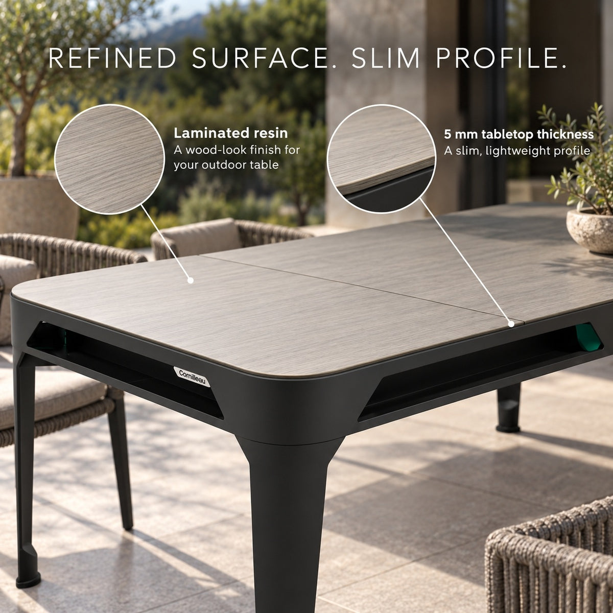 Cornilleau Hyphen 3-Piece Billiard Table Dinner Top | Wood Dark Frame — view 6