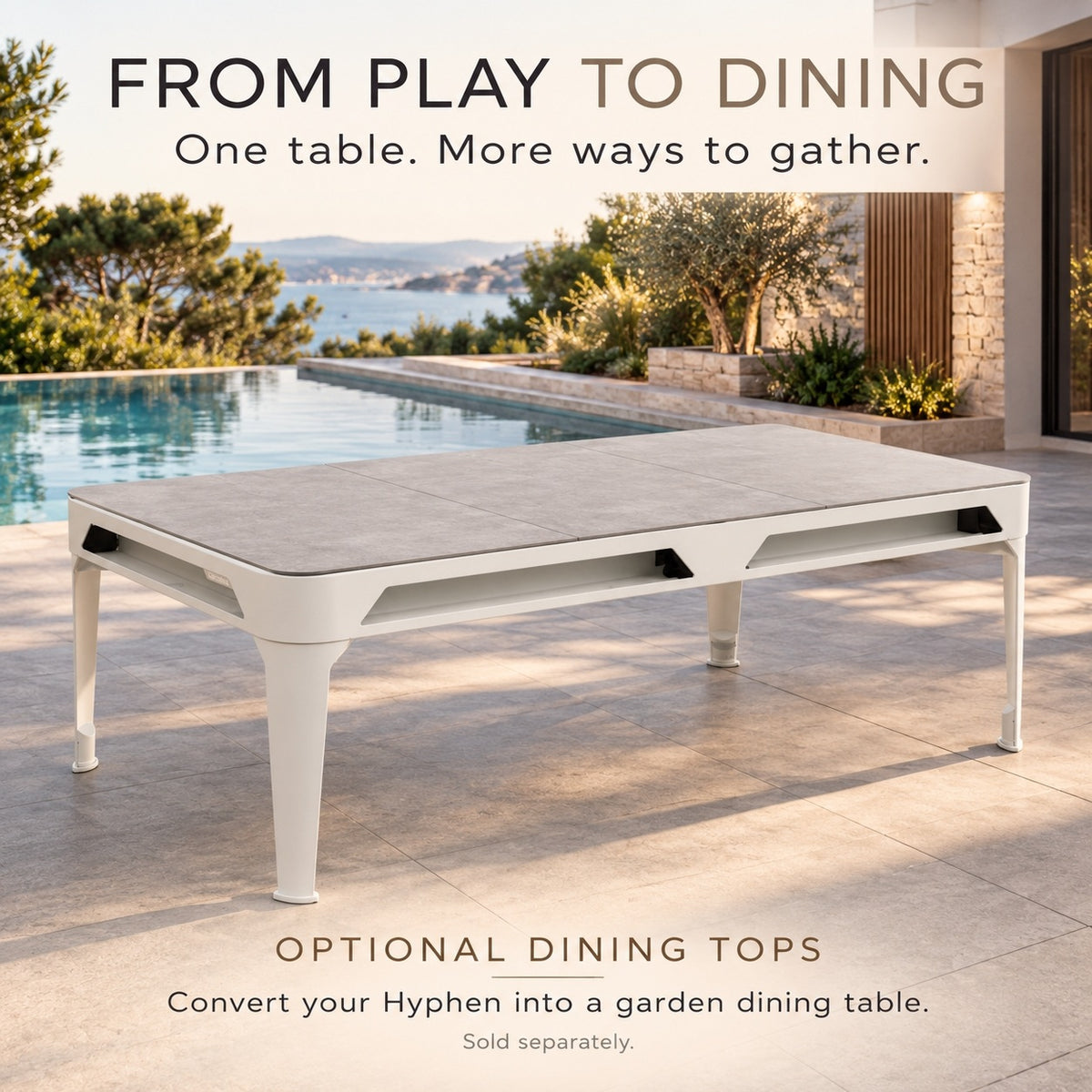 Cornilleau Hyphen Indoor & Outdoor Billiard Table - White | 7 FT — view 3