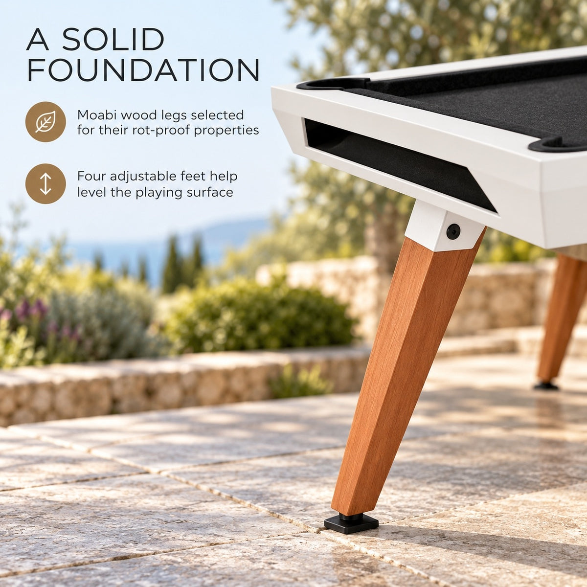 Cornilleau Origin Indoor & Outdoor Billiard Table - White | 19 mm Mineral Slate | 7 FT — view 5