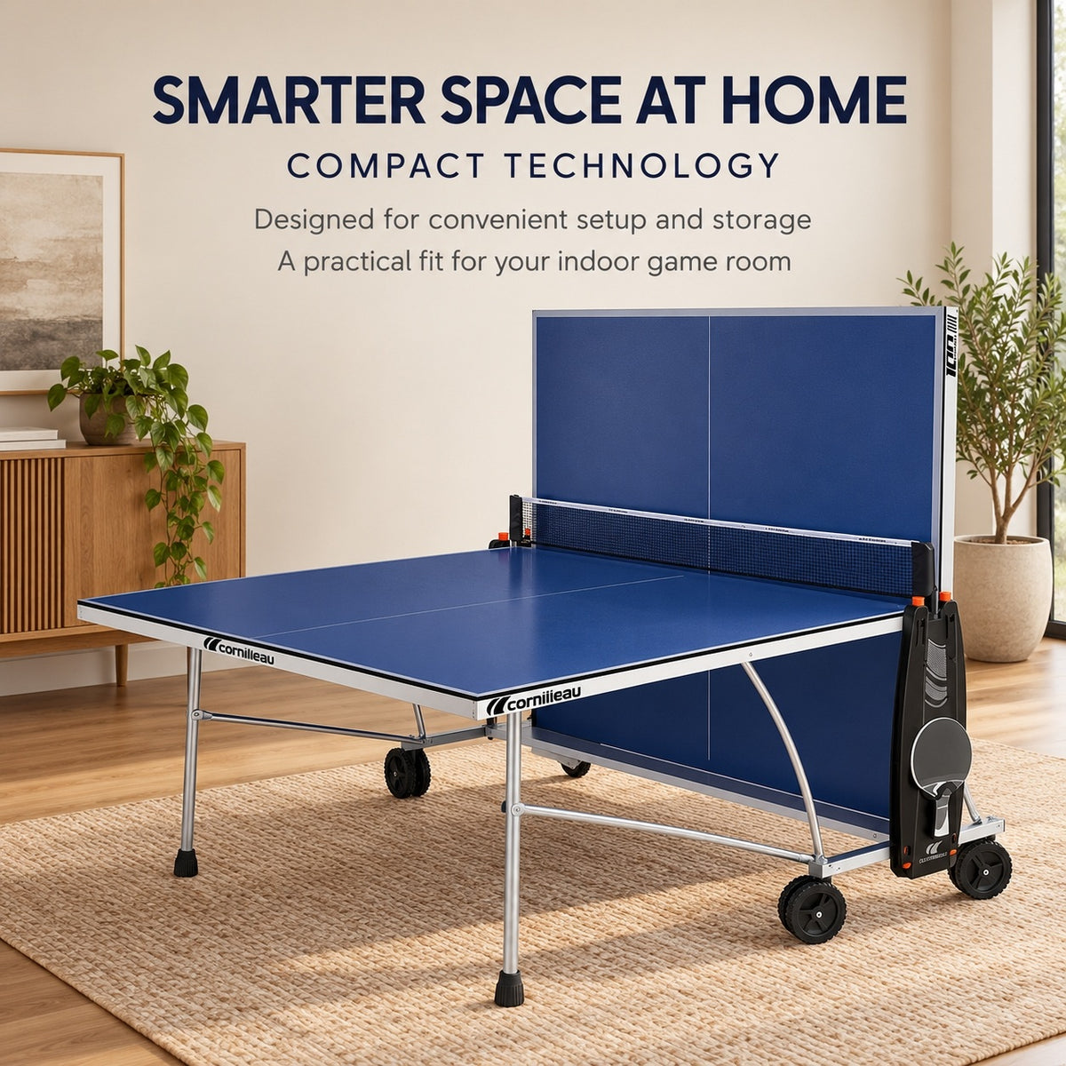 Cornilleau Sport 100 Indoor Table Tennis Table | Blue — view 5