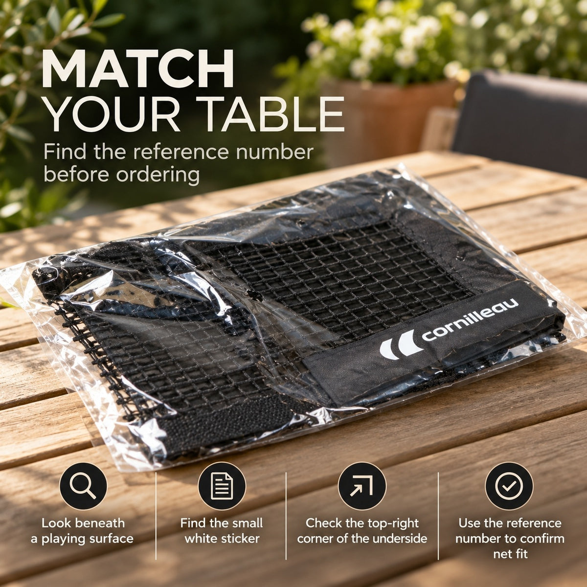 Cornilleau Sport Replacement Table Tennis Net - Black | Pin-Fit | 180 cm — view 5