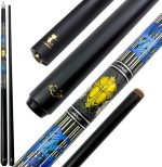 YALLA HomeGym 58” 2-Piece Carbon Fiber Pool Cue Stick, 19oz, 13mm Tip, Uni Lock Joint