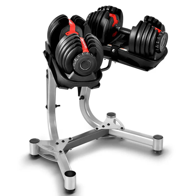 YALLA HomeGym 24KG Smart Adjustable Dumbbells Pair, with Heavy-Duty Stand