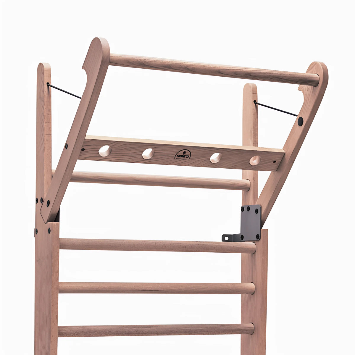 NOHrD Vintage Solid Wood WallBars - Classic Aged Finish Swedish Fitness Ladder - 10 Bars — view 2