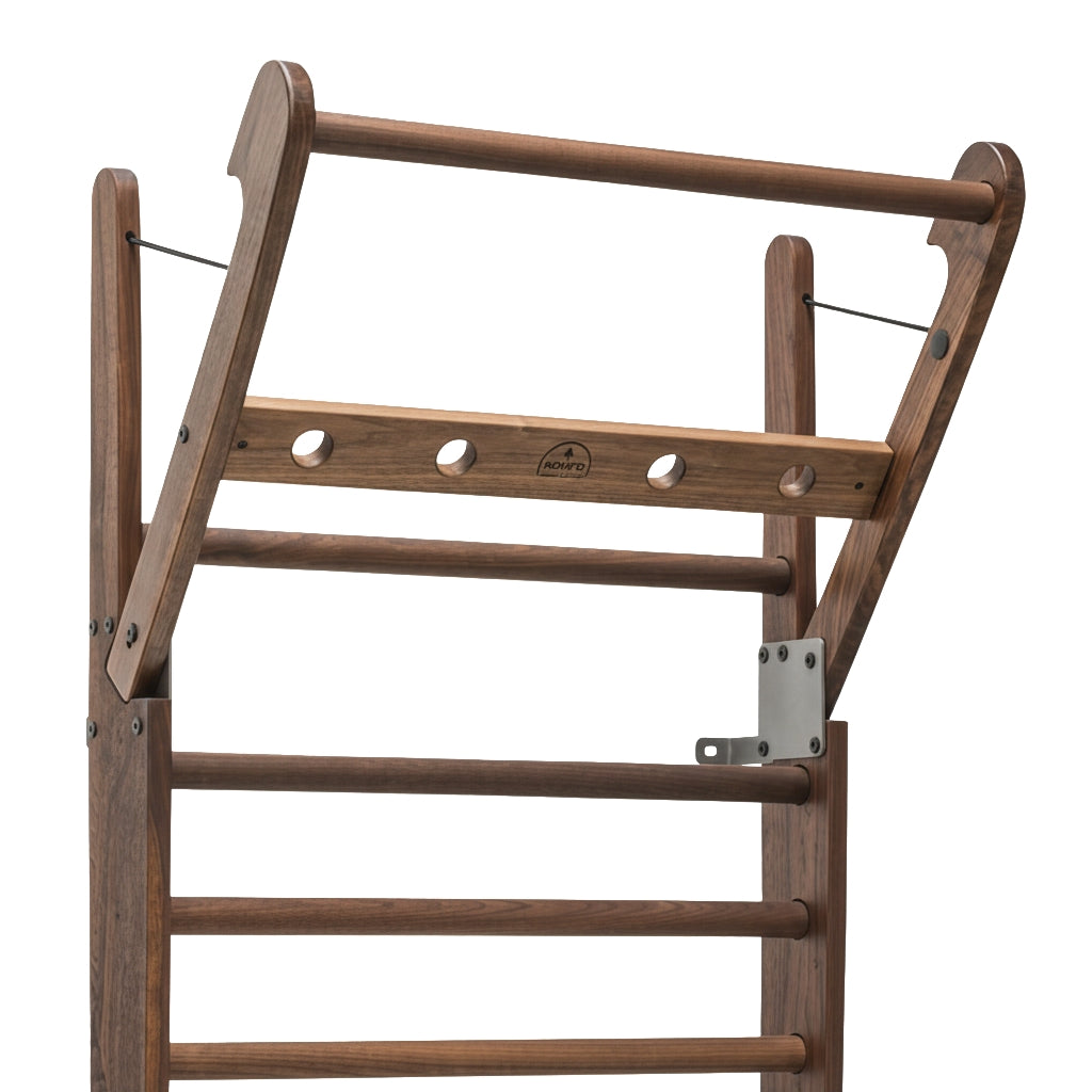 NOHrD Walnut Solid Wood WallBars - Premium Walnut Swedish Fitness Ladder - 10 Bars — view 2