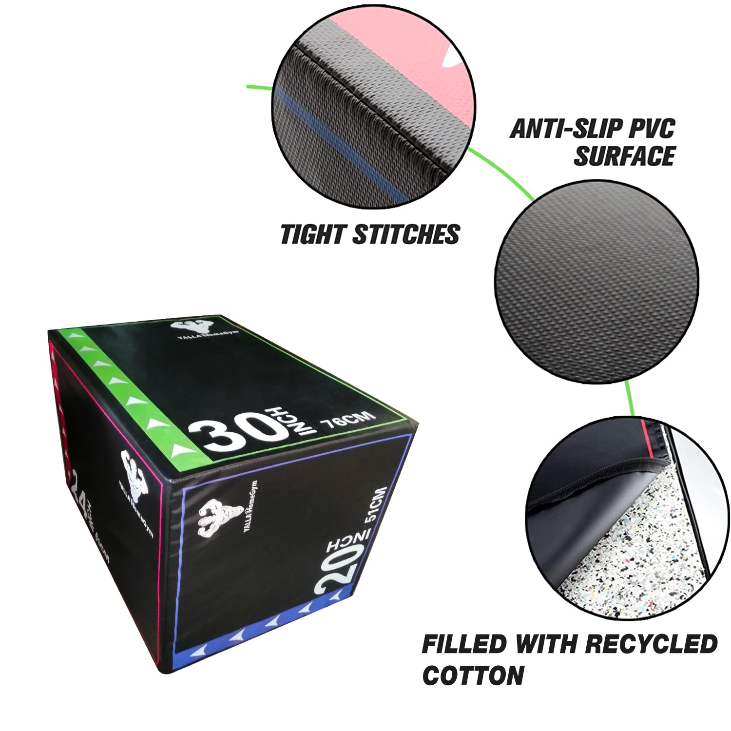YALLA HomeGym 3 in 1 Soft Plyo Box, (30” x 24” x 20”)