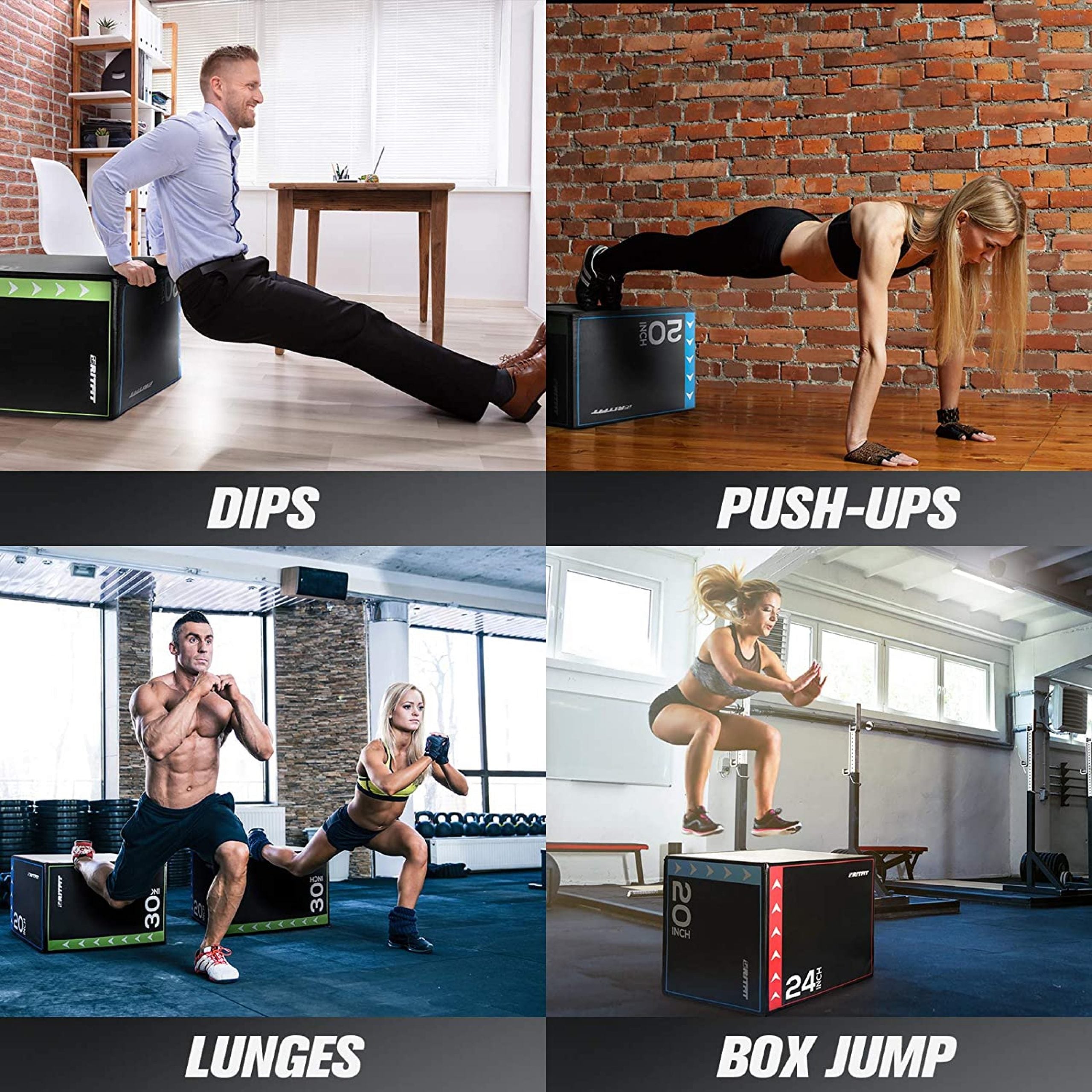 YALLA HomeGym 3 in 1 Soft Plyo Box, (30” x 24” x 20”)