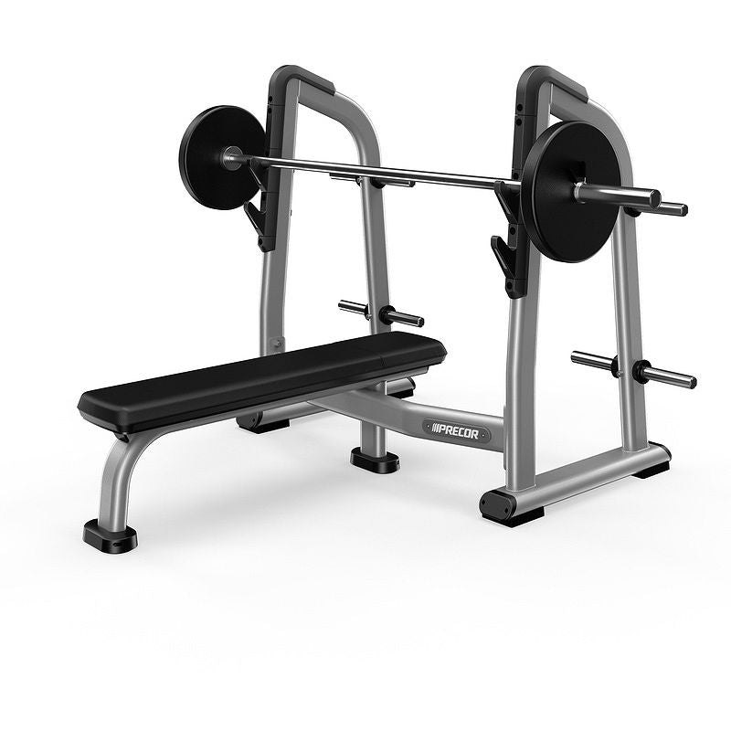 Precor DBR0408 Discovery Series Olympic Flat Bench - Gloss Metallic Silver