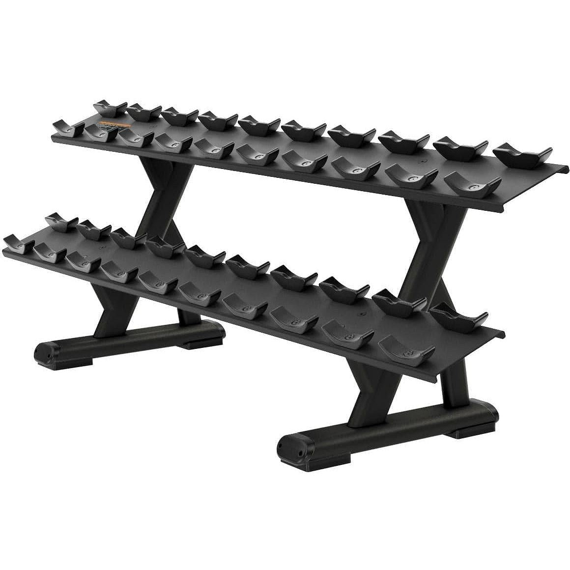 Precor DBR0812 Discovery Series 2-Tier, 10-Pair Dumbbell Rack - Black Pearl