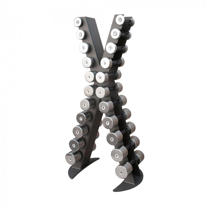 Rack With a Set of Chromed Dumbbells Inter Atletika XR410 (0,5 - 10 kg)
