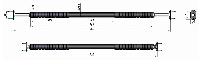 Sliding horizontal bar Interatletika ST057.3