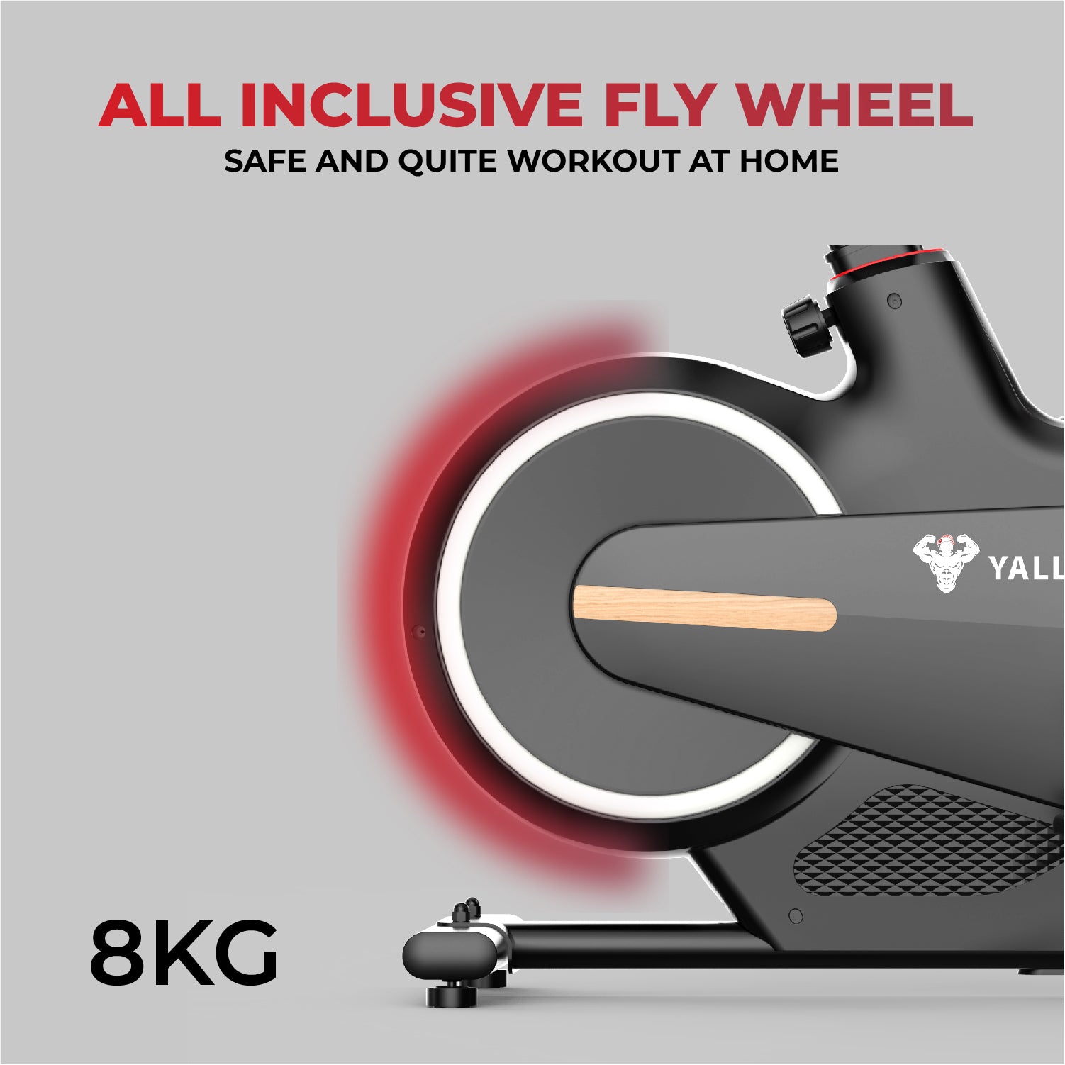 YALLA HomeGym Warriors Spin Bike, Indoor Exercise Bike with Magnetic Resistance, 8KG Flywheel